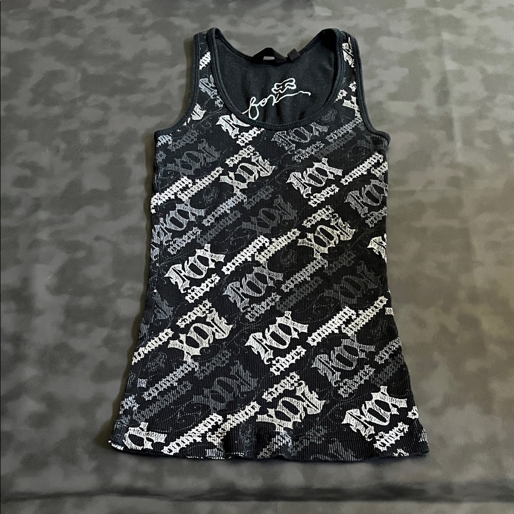 Fox Black and White Logo Tank Top